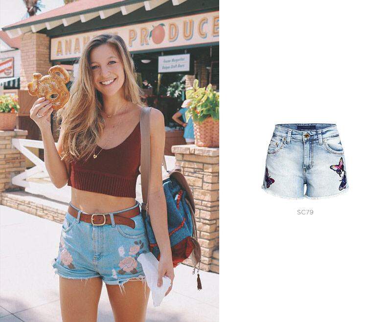 short jeans bordado