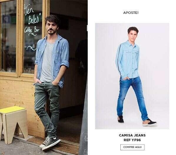 Camisa social aberta com camiseta por baixo Clearance