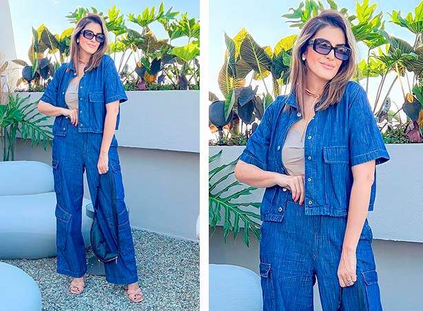 Looks com calça cargo e casaqueto jeans