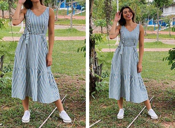 Breezy dress listrado