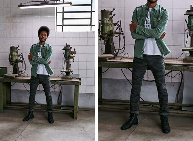 Look masculino com bota coturno