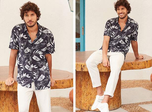 Camisa estampada masculina