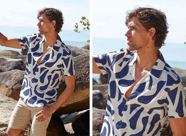 Camisas masculinas estilosas estampadas