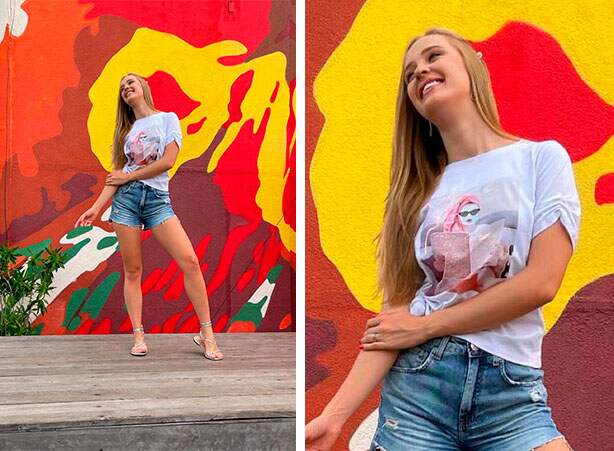 Look com short jeans e camiseta feminina descolada