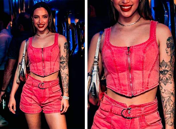 Look para festa eletrônica com short e cropped corset