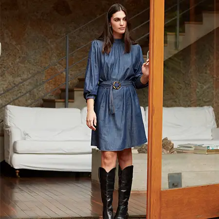 Botas fashion com vestidos 2019