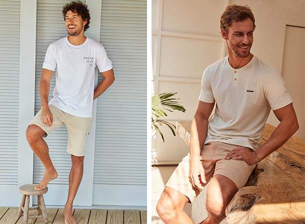 Look de verão masculino com camiseta básica