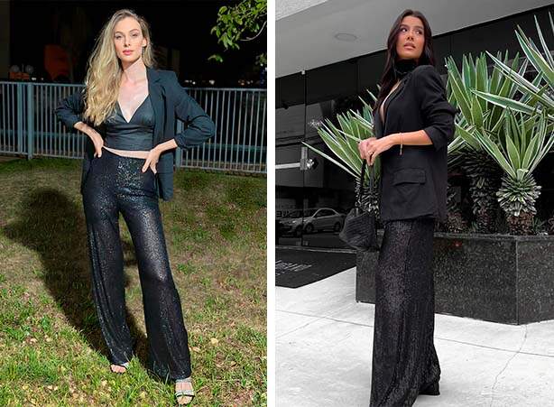 Looks femininos com brilho all black