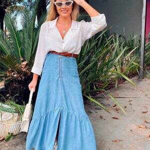 16 dicas para usar saia jeans com tênis