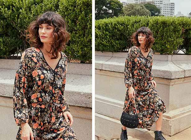 Look para o trabalho com estampa floral