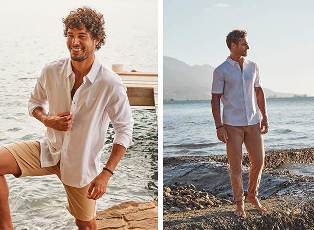 Look para festa na praia com camisa branca