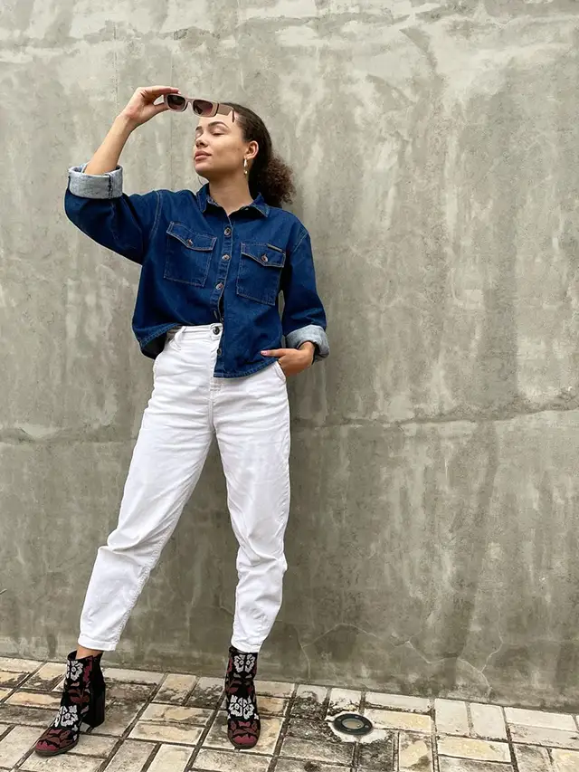 Look com calça branca
