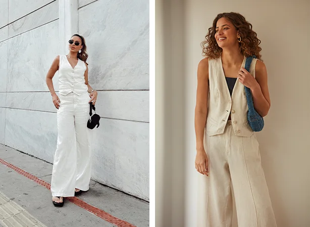 Looks de alfaiataria em cores claras