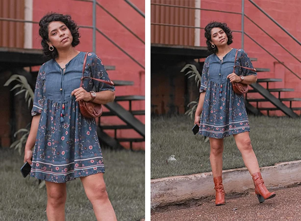 Looks com bota cano curto e vestido