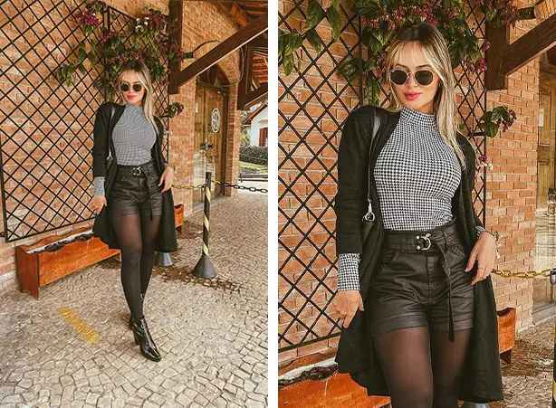 Look sexy de inverno com meia-calça