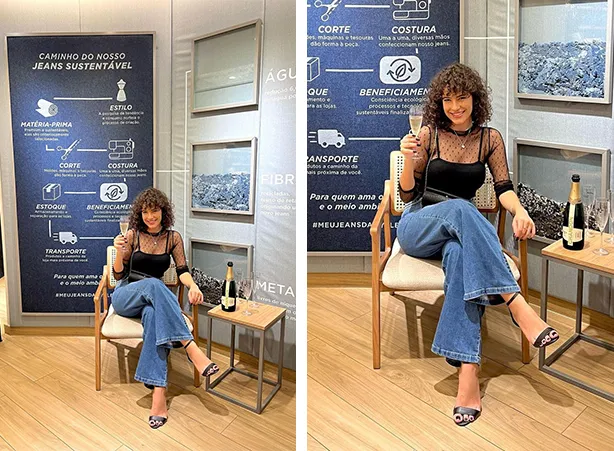 Wide leg jeans protagonizando looks estilosos com blusa