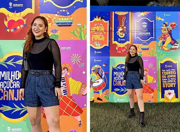 Looks para festa eletrônica com blusas de poá