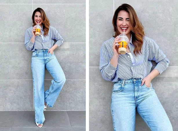 Looks com camisa feminina listrada e calça jeans