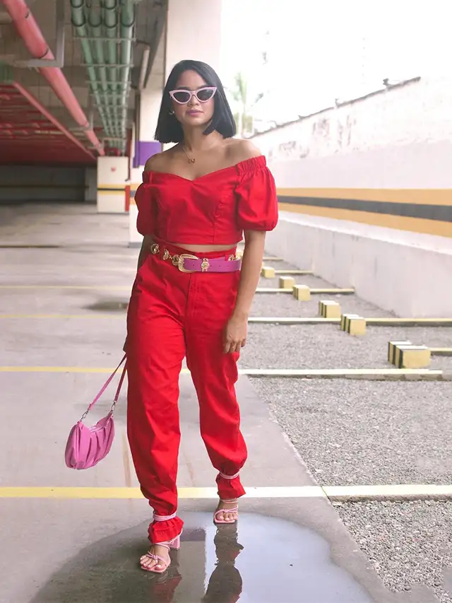 Como usar look com calça vermelha