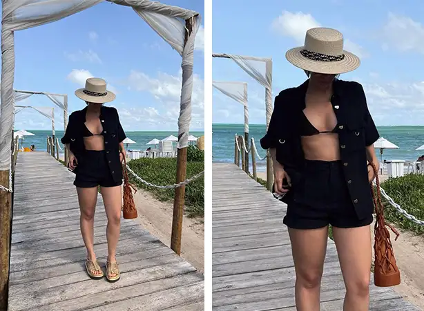 Look all black para praia