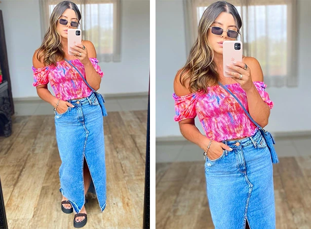 Looks com blusa ombro a ombro e jeans