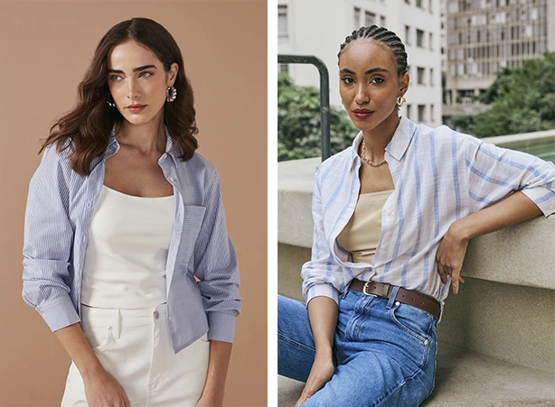 Looks com camisa feminina com estampas do verão 2025