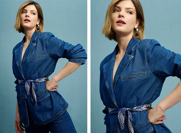 Ótima alternativa de presente feminino é o blazer em denim