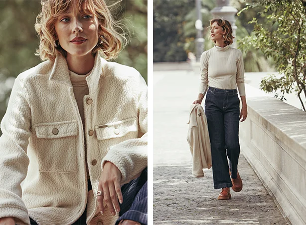 Loos looks com wide leg jeans e casaco peluciado Loos looks com wide leg jeans e casaco peluciado