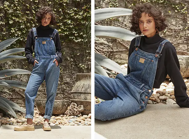 Look de frio com jardineira jeans e moletom Look de frio com jardineira jeans e moletom