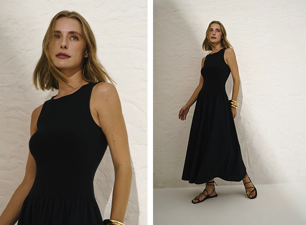 Presente para o Dia das Mães: vestido preto midi Presente para o Dia das Mães: vestido preto midi