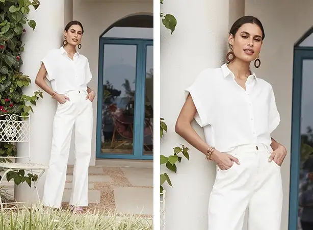 Como usar camisa feminina e calça branca