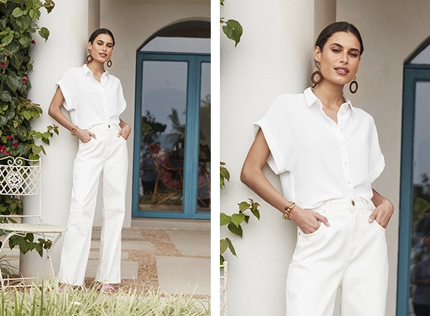 Como usar camisa feminina e calça branca Como usar camisa feminina e calça branca