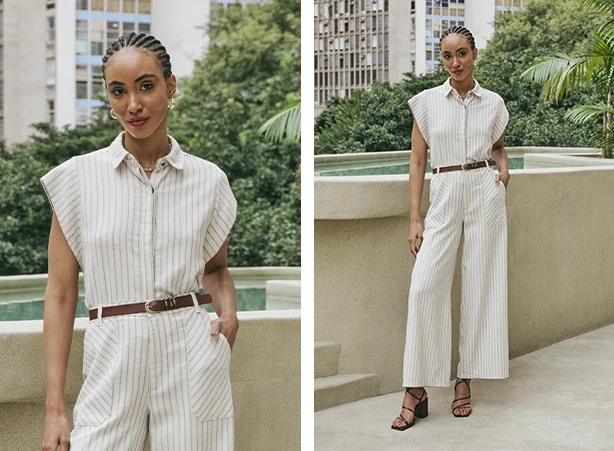 Conjunto feminino com calça e camisa Conjunto feminino com calça e camisa