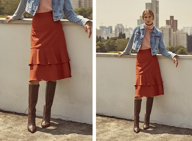 Look com a tendência color block Look com a tendência color block