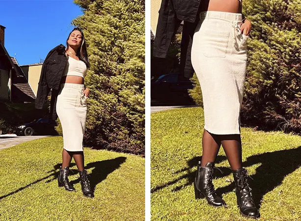 Looks com saias e botas cano curto Looks com saias e botas cano curto