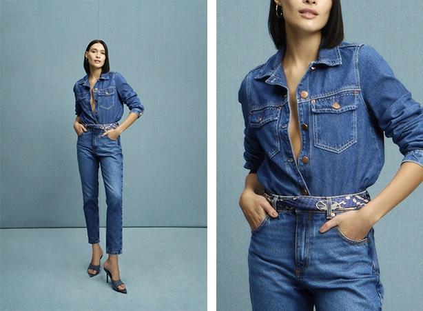 Look all jeans com camisa Look all jeans com camisa