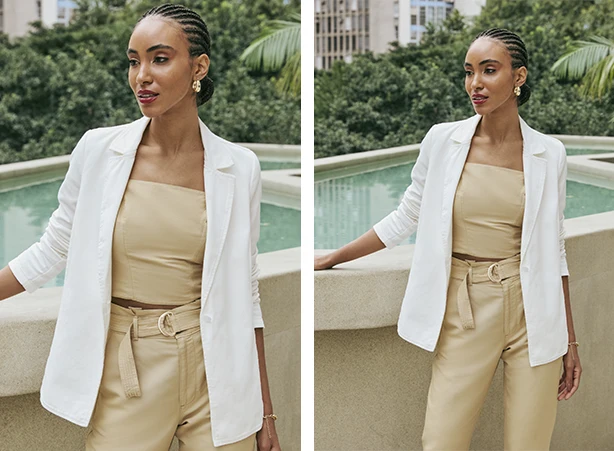 Look com blazer branco