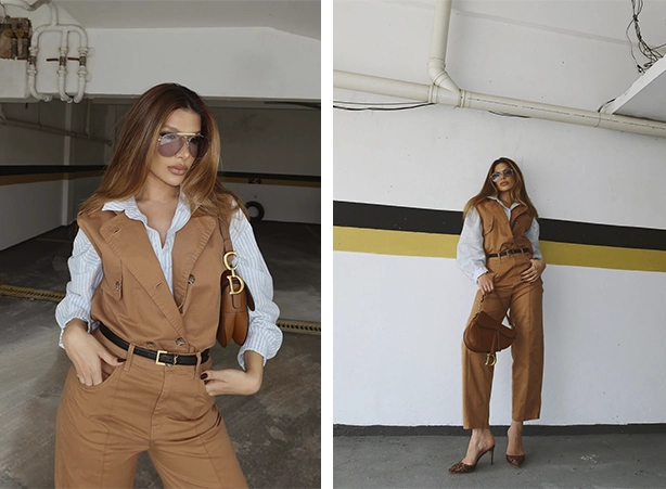 Conjunto monocromático com camisa social Conjunto monocromático com camisa social