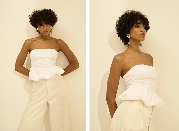 Look com blusa branca balonê