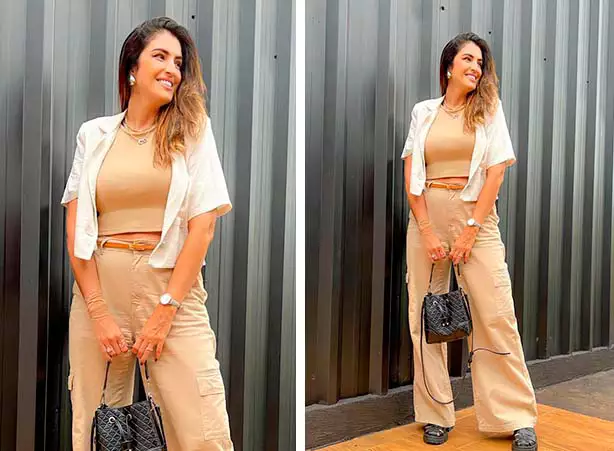 Looks com calça cargo e blusa cropped