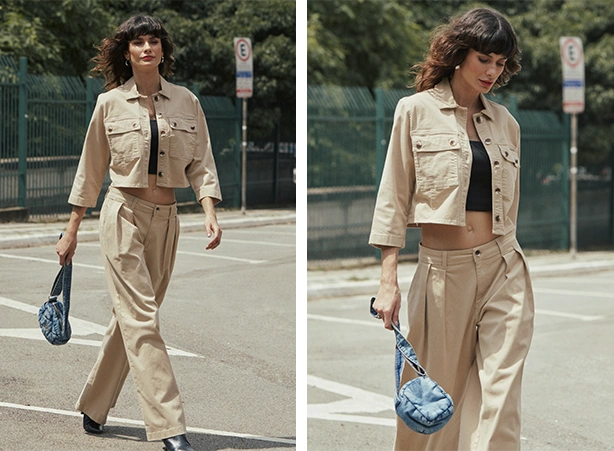 Look com calça alfaiataria e casaqueto