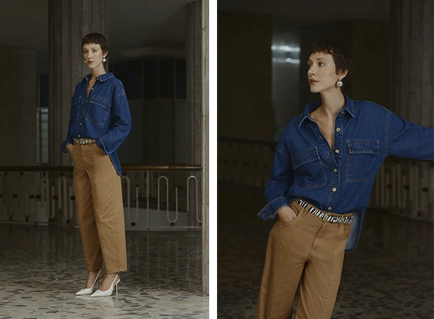 Look com calça carrot com camisa oversized Look com calça carrot com camisa oversized