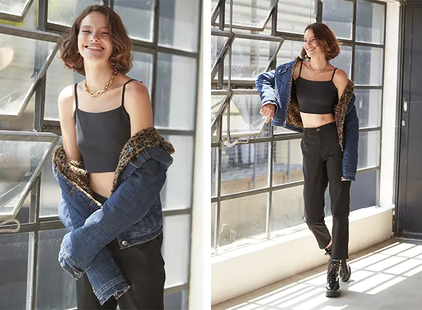 Look feminino all black com jaqueta dupla-face Look feminino all black com jaqueta dupla-face