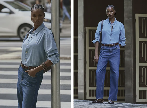 Look com calça jeans e cinto croco marrom Look com calça jeans e cinto croco marrom
