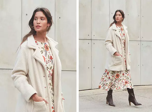 Composição de vestido com bota de cano longo Composição de vestido com bota de cano longo