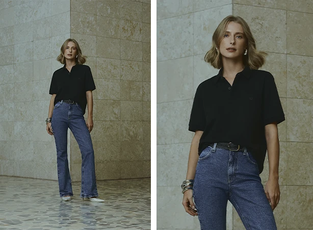 Look com calça jeans e blusas para trabalhar