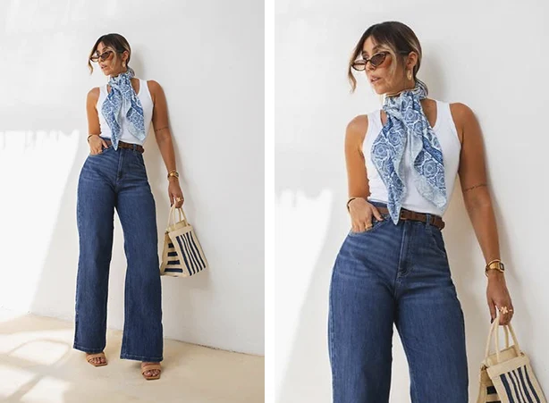 Como usar calça jeans e regata básica