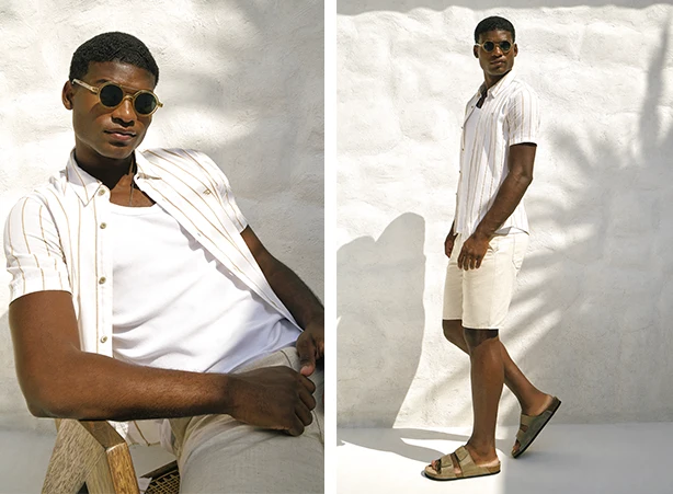 Looks com camisas estilosas masculinas com bermuda
