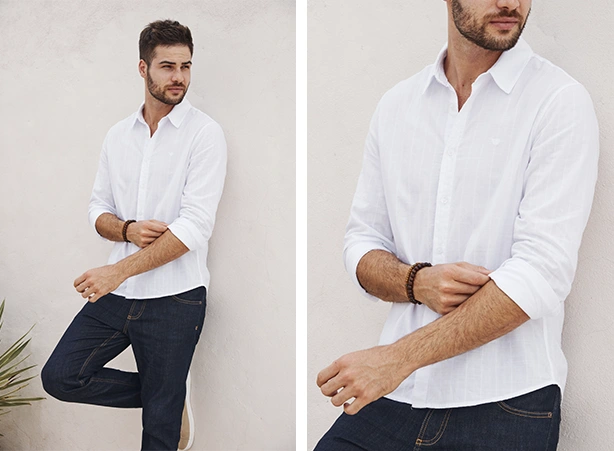 Looks com camisas masculinas estilosas e calças jeans