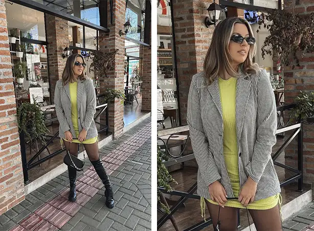 Looks femininos com meia-calça preta e bota de cano longo Looks femininos com meia-calça preta e bota de cano longo